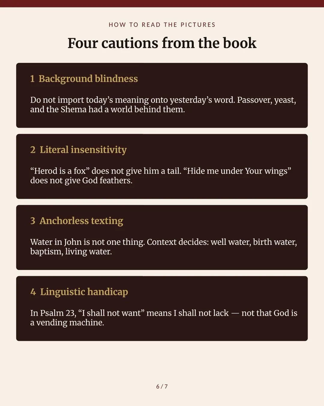 The Bible does not only argue. It shows.: slide 6 of 8